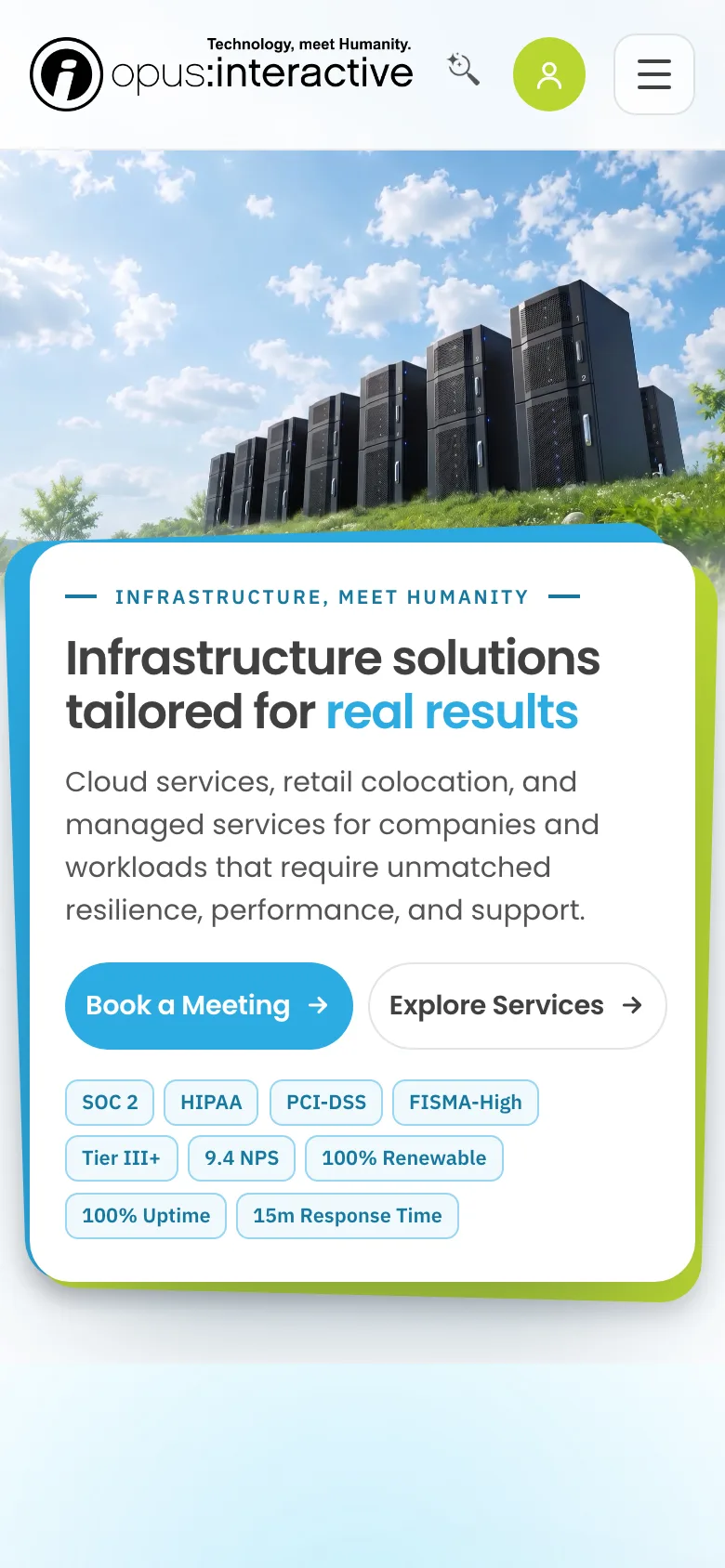 The same site on a phone, showing the mobile layout.