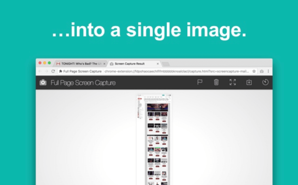taking a full page screenshot