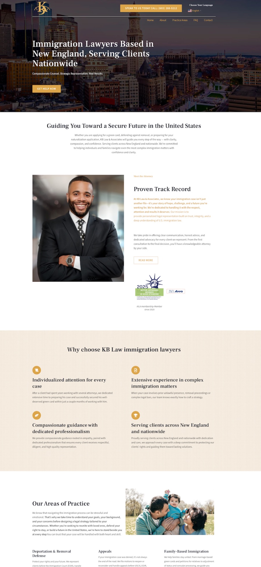 KB Law & Associates — immigration lawyer website designed by iCreate Your Site