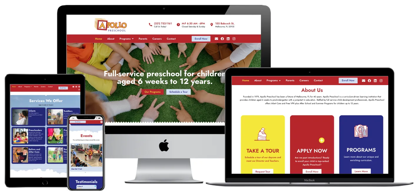 Apollo Preschool website design