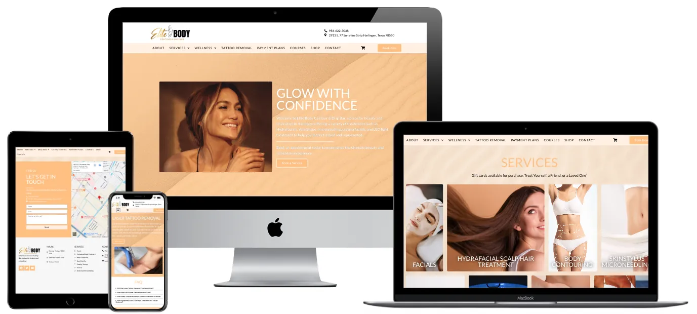 Elite Body Contour & Drip Bar website design