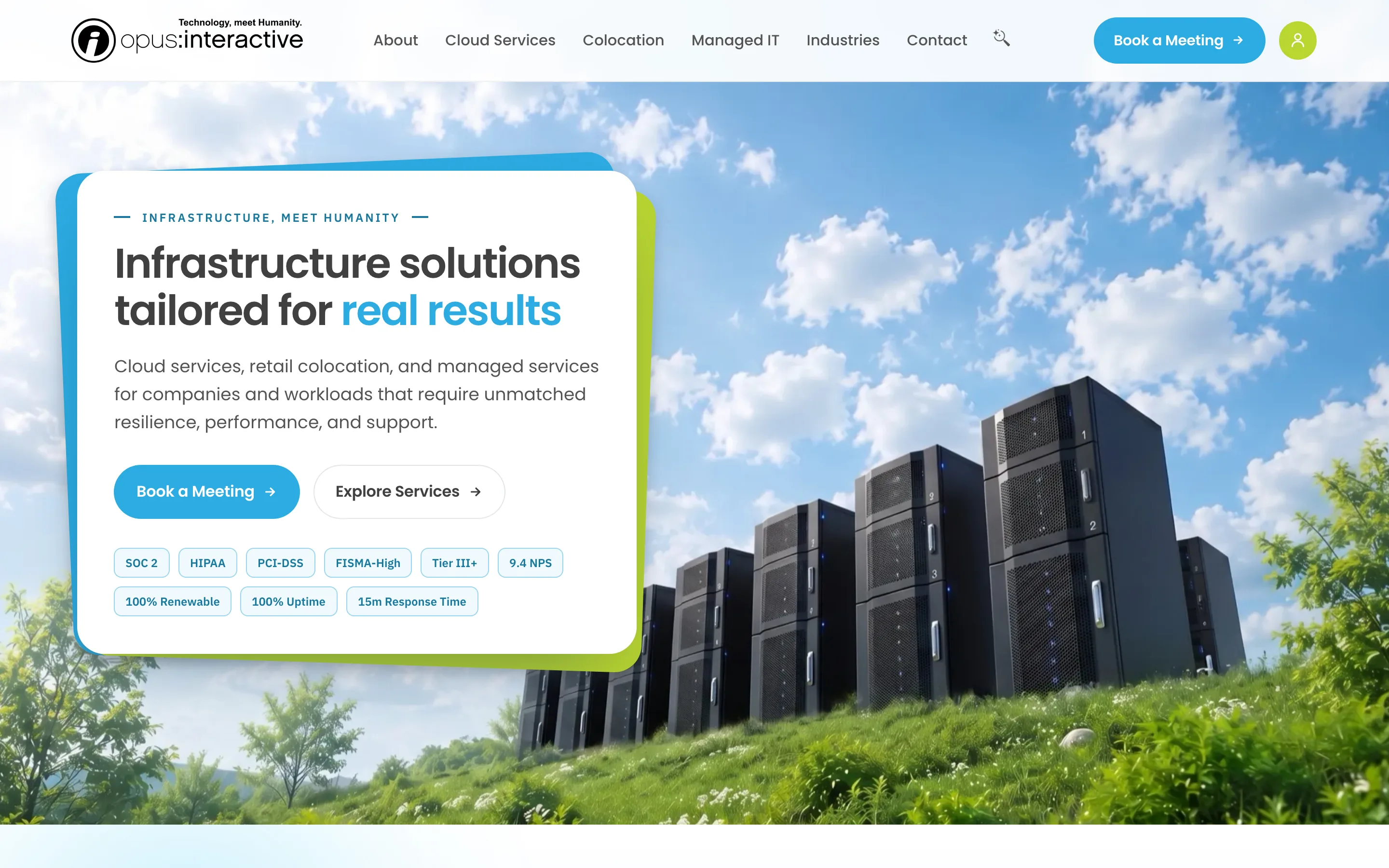 The Opus Interactive homepage after the rebuild
